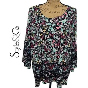 Nwot Style & Co Multicolor Floral Top